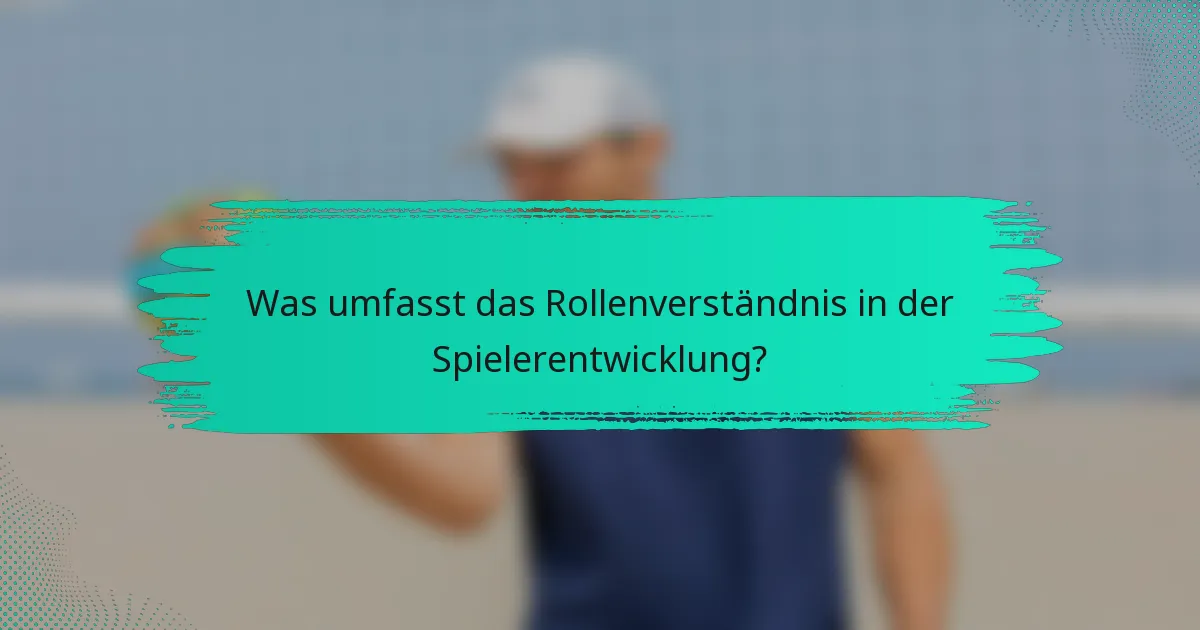 Was umfasst das Rollenverständnis in der Spielerentwicklung?