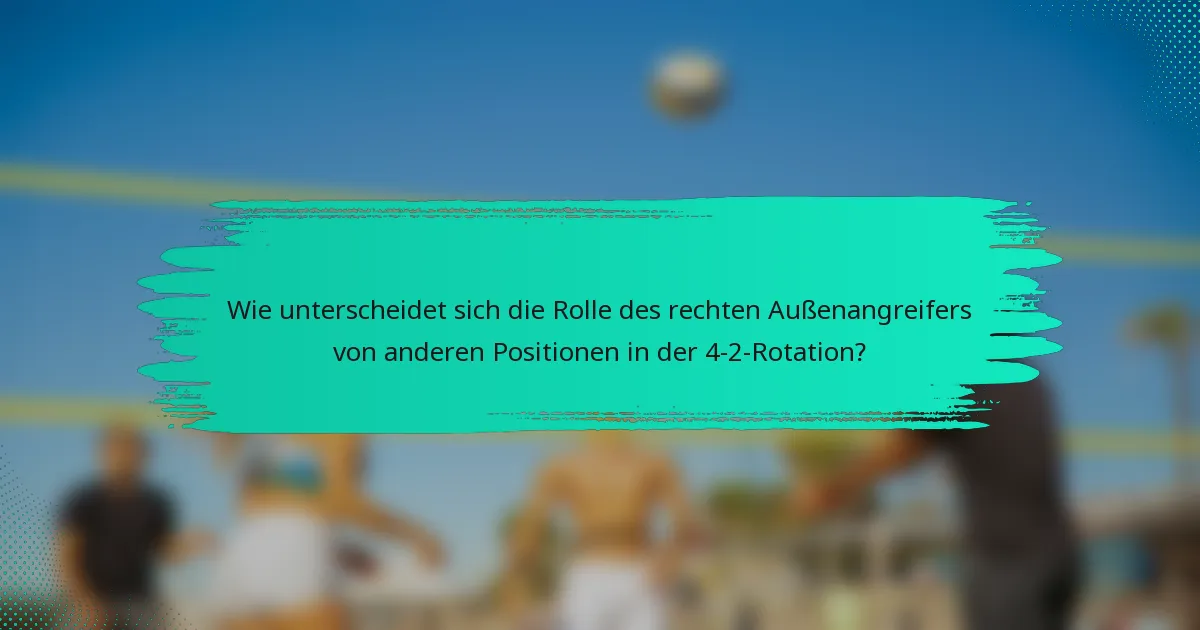 Wie unterscheidet sich die Rolle des rechten Außenangreifers von anderen Positionen in der 4-2-Rotation?